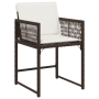 Set de Comedor de Jardín de 5 Piezas con Cojines Marrón Poliratán de , Sillas de jardín - Ref: Foro24-3380754, Precio: 248,93 €