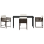 Set de Comedor de Jardín de 5 Piezas con Cojines Marrón Poliratán de , Sillas de jardín - Ref: Foro24-3380754, Precio: 248,93 €