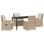 Juego de Comedor de 5 Piezas de Jardín Beige Poliratán de , Sillas de jardín - Ref: Foro24-3380969, Precio: 574,50 €
