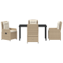 Juego de Comedor de 5 Piezas de Jardín Beige Poliratán de , Sillas de jardín - Ref: Foro24-3380969, Precio: 574,50 €