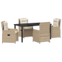 Juego de comedor de jardín de 5 piezas en ratán sintético beige de , Sillas de jardín - Ref: Foro24-3380970, Precio: 581,19 €...