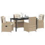 Juego de comedor de jardín de 5 piezas en ratán sintético beige de , Sillas de jardín - Ref: Foro24-3380970, Precio: 581,19 €...