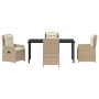 Juego de comedor de jardín de 5 piezas en ratán sintético beige de , Sillas de jardín - Ref: Foro24-3380970, Precio: 581,19 €...