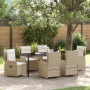 Juego de comedor de 7 piezas Beige Ratán Poliéster de , Sillas de jardín - Ref: Foro24-3380972, Precio: 846,38 €, Descuento: %