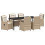 Juego de comedor de 7 piezas Beige Ratán Poliéster de , Sillas de jardín - Ref: Foro24-3380972, Precio: 846,38 €, Descuento: %