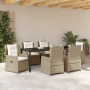 Juego de comedor de 7 piezas Beige Ratán Poliéster de , Sillas de jardín - Ref: Foro24-3380972, Precio: 846,38 €, Descuento: %