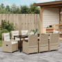Juego de Comedor de Jardín de 9 Piezas Beige Poliratán de , Sillas de jardín - Ref: Foro24-3380973, Precio: 1,00 €, Descuento: %