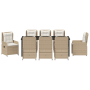 Juego de Comedor de Jardín de 9 Piezas Beige Poliratán de , Sillas de jardín - Ref: Foro24-3380973, Precio: 1,00 €, Descuento: %