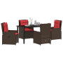 Conjunto de 5 Piezas de Comedor de Jardín Marrón de Poliratán de , Sillas de jardín - Ref: Foro24-3381025, Precio: 637,86 €, ...