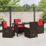 Conjunto de 5 Piezas de Comedor de Jardín Marrón de Poliratán de , Sillas de jardín - Ref: Foro24-3381025, Precio: 637,86 €, ...