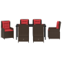 Set de Comedor de Jardín 7 Piezas Marrón Ratán Poliéster de , Sillas de jardín - Ref: Foro24-3381027, Precio: 912,41 €, Descu...