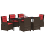 Set de Comedor de Jardín 7 Piezas Marrón Poliratán de , Sillas de jardín - Ref: Foro24-3381028, Precio: 935,21 €, Descuento: %