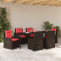 Set de Comedor de Jardín 7 Piezas Marrón Poliratán de , Sillas de jardín - Ref: Foro24-3381028, Precio: 935,21 €, Descuento: %