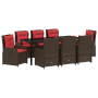 Conjunto de comedor de jardín de 9 piezas Marrón Poliratán de , Sillas de jardín - Ref: Foro24-3381029, Precio: 1,00 €, Descu...