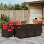 Conjunto de comedor de jardín de 9 piezas Marrón Poliratán de , Sillas de jardín - Ref: Foro24-3381029, Precio: 1,00 €, Descu...