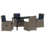 Set de Comedor Jardín de 5 Piezas Gris Poliratán de , Sillas de jardín - Ref: Foro24-3381032, Precio: 637,86 €, Descuento: %