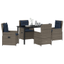 Set de Comedor Jardín de 5 Piezas Gris Poliratán de , Sillas de jardín - Ref: Foro24-3381032, Precio: 637,86 €, Descuento: %