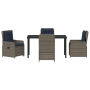 Set de Comedor Jardín de 5 Piezas Gris Poliratán de , Sillas de jardín - Ref: Foro24-3381032, Precio: 637,86 €, Descuento: %