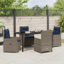 Set de Comedor de Jardín de 5 Piezas Poliratán Gris de , Sillas de jardín - Ref: Foro24-3381033, Precio: 653,87 €, Descuento: %