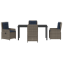 Set de Comedor de Jardín de 5 Piezas Poliratán Gris de , Sillas de jardín - Ref: Foro24-3381033, Precio: 653,87 €, Descuento: %