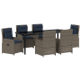 Set de comedor de jardín de 7 piezas de poliratán gris de , Sillas de jardín - Ref: Foro24-3381035, Precio: 935,21 €, Descuen...