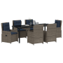 Set de comedor de jardín de 7 piezas de poliratán gris de , Sillas de jardín - Ref: Foro24-3381035, Precio: 935,21 €, Descuen...