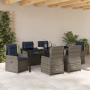 Set de comedor de jardín de 7 piezas de poliratán gris de , Sillas de jardín - Ref: Foro24-3381035, Precio: 935,21 €, Descuen...