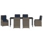 Set de comedor de jardín de 7 piezas de poliratán gris de , Sillas de jardín - Ref: Foro24-3381035, Precio: 935,21 €, Descuen...