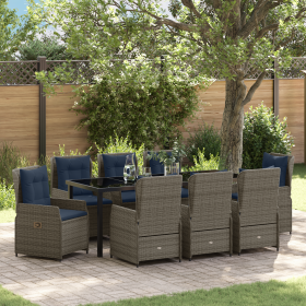 Conjunto de Comedor de Jardín de 9 piezas de Poliratán Gris de , Sillas de jardín - Ref: Foro24-3381036, Precio: 1,00 €, Desc...