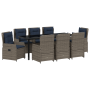 Conjunto de Comedor de Jardín de 9 piezas de Poliratán Gris de , Sillas de jardín - Ref: Foro24-3381036, Precio: 1,00 €, Desc...