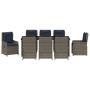 Conjunto de Comedor de Jardín de 9 piezas de Poliratán Gris de , Sillas de jardín - Ref: Foro24-3381036, Precio: 1,00 €, Desc...