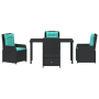 Conjunto de comedor de jardín de 5 piezas en negro de poliratán de , Sillas de jardín - Ref: Foro24-3381039, Precio: 626,09 €...