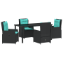 Conjunto de Comedor de Jardín de 5 Piezas Poliratán Negro de , Sillas de jardín - Ref: Foro24-3381040, Precio: 642,10 €, Desc...