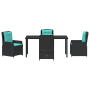 Conjunto de Comedor de Jardín de 5 Piezas Poliratán Negro de , Sillas de jardín - Ref: Foro24-3381040, Precio: 642,10 €, Desc...