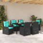 Conjunto de Comedor de Jardín de 7 Piezas en Poliratán Negro de , Sillas de jardín - Ref: Foro24-3381041, Precio: 894,76 €, D...