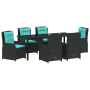 Juego de Comedor de Jardín de 7 Piezas Poliratán Negro de , Sillas de jardín - Ref: Foro24-3381042, Precio: 917,54 €, Descuen...