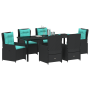 Juego de Comedor de Jardín de 7 Piezas Poliratán Negro de , Sillas de jardín - Ref: Foro24-3381042, Precio: 917,54 €, Descuen...