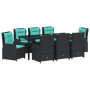 Set de Comedor de Jardín de 9 Piezas Poliratán Negro de , Sillas de jardín - Ref: Foro24-3381043, Precio: 1,00 €, Descuento: %