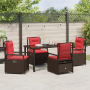 Set de Comedor de Jardín de 5 Piezas Rattan PE Marrón de , Sillas de jardín - Ref: Foro24-3381046, Precio: 649,89 €, Descuent...