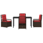 Set de Comedor de Jardín de 5 Piezas Rattan PE Marrón de , Sillas de jardín - Ref: Foro24-3381046, Precio: 649,89 €, Descuent...