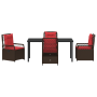 Set de Comedor de Jardín de 5 Piezas Marrón de Rattan Poliéster de , Sillas de jardín - Ref: Foro24-3381047, Precio: 665,95 €...