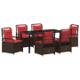 Set de Comedor de Jardín de 7 Piezas Ratán Poli Marrón | Foro24.es | Tu tienda online para hogar, jardín y más Foro24.es