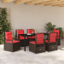 Set de Comedor de Jardín de 7 Piezas Ratán Poli Marrón | Foro24.es | Tu tienda online para hogar, jardín y más Foro24.es