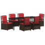 Juego de Comedor de Jardín de 7 Piezas Marrón de Poliratán de , Sillas de jardín - Ref: Foro24-3381049, Precio: 952,95 €, Des...