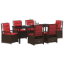 Juego de Comedor de Jardín de 7 Piezas Marrón de Poliratán de , Sillas de jardín - Ref: Foro24-3381049, Precio: 952,95 €, Des...