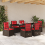 Juego de Comedor de Jardín de 7 Piezas Marrón de Poliratán de , Sillas de jardín - Ref: Foro24-3381049, Precio: 952,95 €, Des...