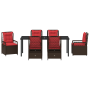 Juego de Comedor de Jardín de 7 Piezas Marrón de Poliratán de , Sillas de jardín - Ref: Foro24-3381049, Precio: 952,95 €, Des...
