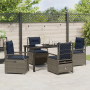 Juego de comedor de jardín de 5 piezas de rattan plástico gris de , Sillas de jardín - Ref: Foro24-3381053, Precio: 649,89 €,...