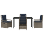 Juego de comedor de jardín de 5 piezas de rattan plástico gris de , Sillas de jardín - Ref: Foro24-3381053, Precio: 649,89 €,...