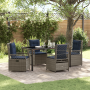 Conjunto de Comedor de Jardín de 5 Piezas Rattan Poliéster Gris de , Sillas de jardín - Ref: Foro24-3381054, Precio: 665,95 €...